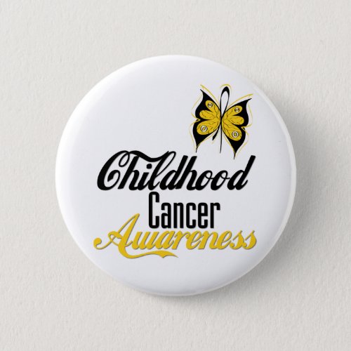 Childhood Cancer Awareness Butterfly Pinback Button