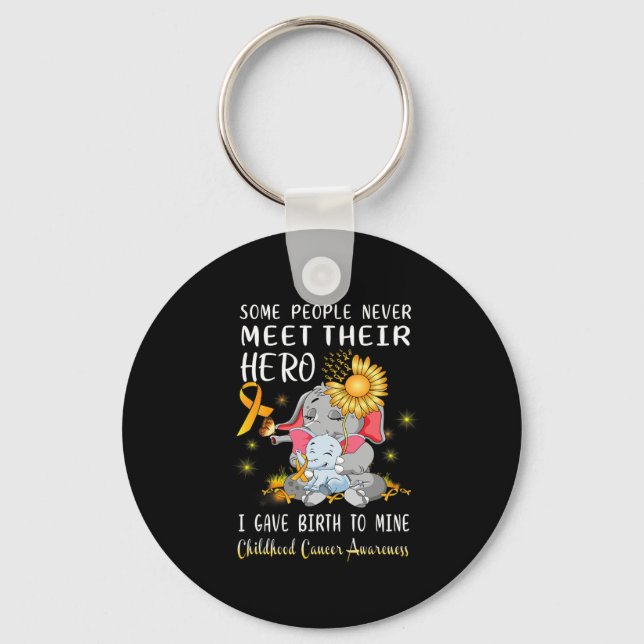Childhood Cancer Awareness Cancer Survivor Warrior Keychain (Front)