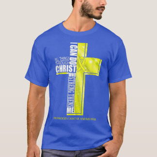 Childhood Cancer Awareness Christian Cross Ribbon T-Shirt