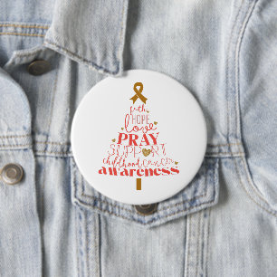 childhood cancer awareness Christmas Tree Button