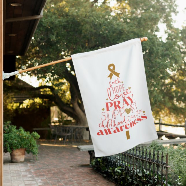 childhood cancer awareness Christmas Tree  House Flag (In SItu)
