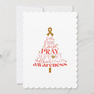childhood cancer awareness Christmas Tree  Invitation