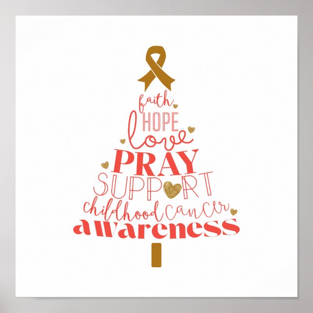 childhood cancer awareness Christmas Tree Poster (Front)