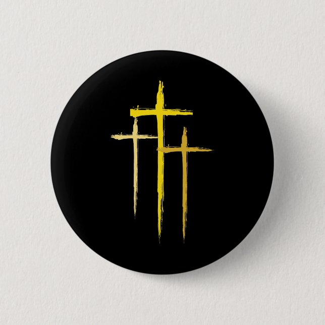 Childhood Cancer Awareness Cross Christian Costume Button (Front)