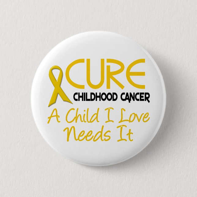 Childhood Cancer Awareness CURE Pinback Button (Front)