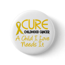 Childhood Cancer Awareness CURE Pinback Button