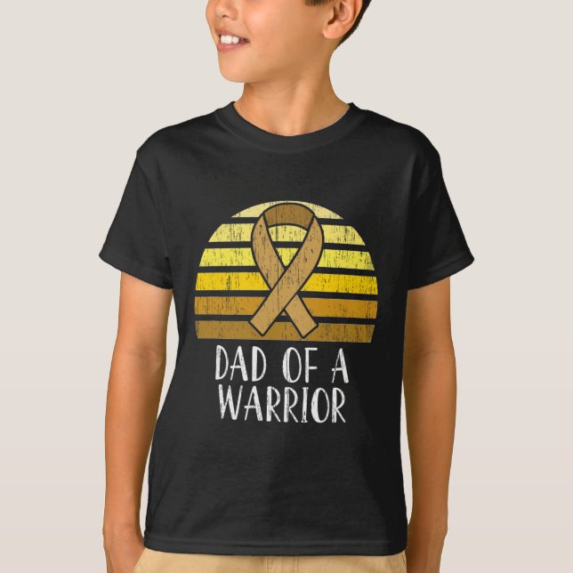 Childhood Cancer Awareness Dad Of A Warrior 1 T-Shirt (Front)