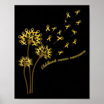 Childhood Cancer Awareness Dandelion Flower Gold R Poster