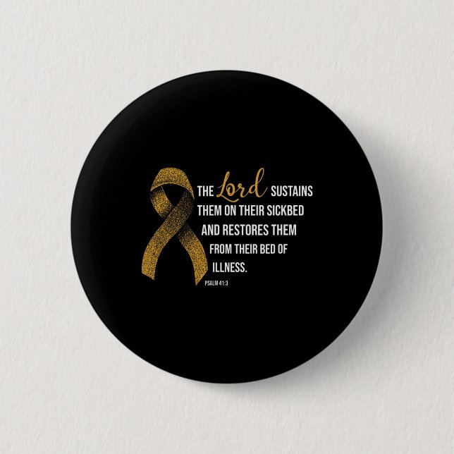 Childhood Cancer Awareness Faith Christian Gift  Button (Front)