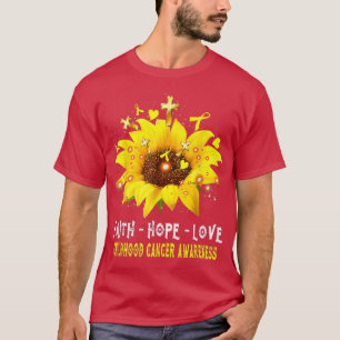 Childhood Cancer Awareness Faith Hope Love Sunflow T-Shirt
