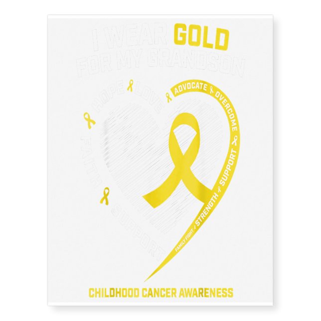 Childhood Cancer Awareness Gifts Women Grandma Temporary Tattoos (Front)