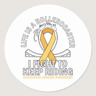 Childhood cancer awareness gold ribbon fight classic round sticker