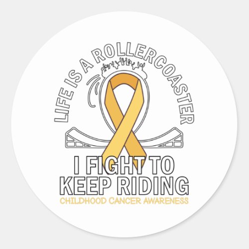 Childhood cancer awareness gold ribbon fight classic round sticker
