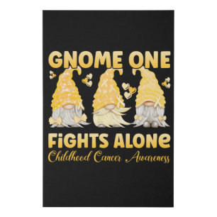 Childhood Cancer Awareness Gold Ribbon Gnome Faux Canvas Print