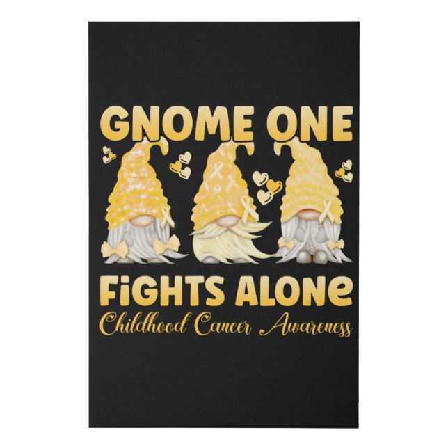 Childhood Cancer Awareness Gold Ribbon Gnome Faux Canvas Print (Front)