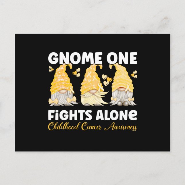 Childhood Cancer Awareness Gold Ribbon Gnome Postcard (Front)