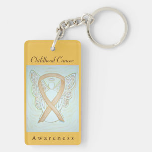 Childhood Cancer Awareness Gold Ribbon Keychain