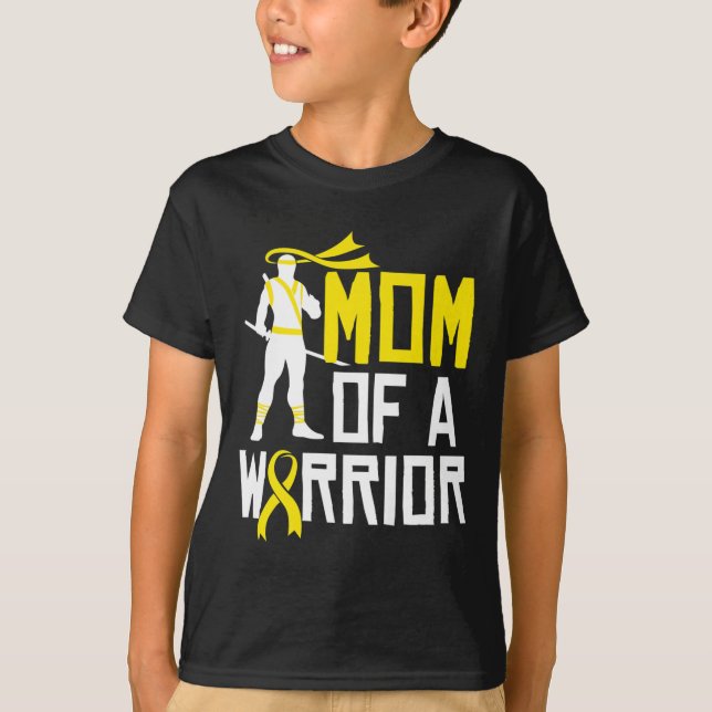 Childhood Cancer Awareness Gold Ribbon  Mom Suppor T-Shirt (Front)