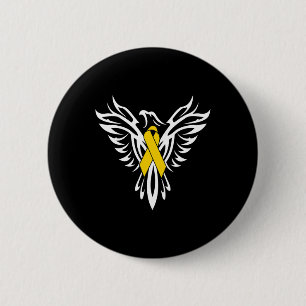 Childhood Cancer Awareness Gold Ribbon Phoenix  Button