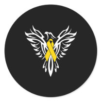 Childhood Cancer Awareness  Gold Ribbon Phoenix Classic Round Sticker