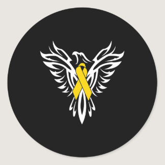 Childhood Cancer Awareness  Gold Ribbon Phoenix Classic Round Sticker