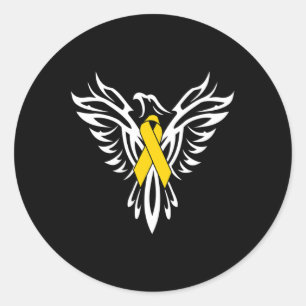 Childhood Cancer Awareness Gold Ribbon Phoenix Classic Round Sticker