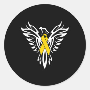 Childhood Cancer Awareness Gold Ribbon Phoenix Classic Round Sticker