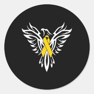 Childhood Cancer Awareness Gold Ribbon Phoenix  Classic Round Sticker