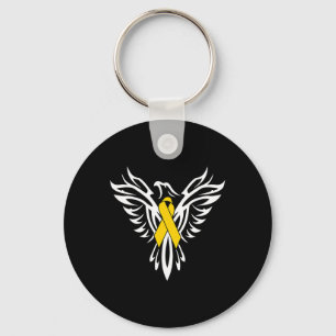 Childhood Cancer Awareness  Gold Ribbon Phoenix Keychain