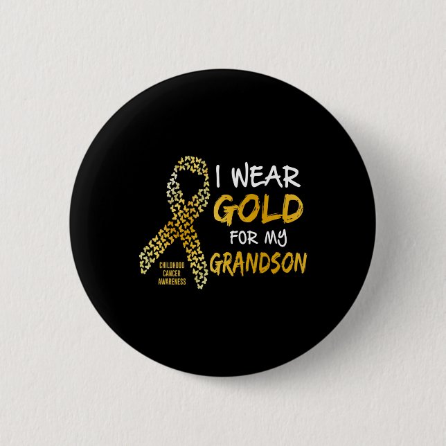 Childhood Cancer Awareness Gold Ribbon Women Suppo Button (Front)