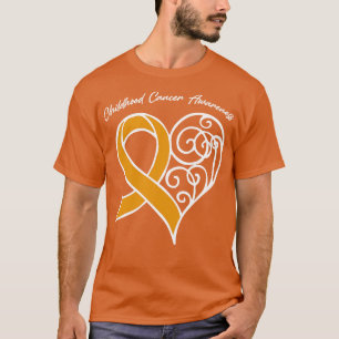 Childhood Cancer Awareness Heart Ribbon Gift Valen T-Shirt