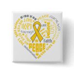 Childhood Cancer Awareness Heart Words Button