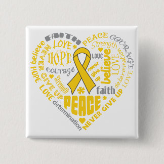 Childhood Cancer Awareness Heart Words Button