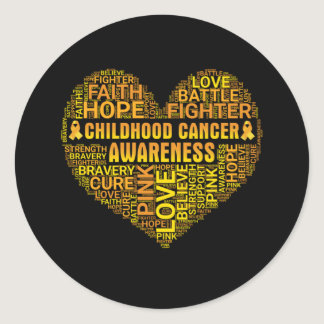 Childhood Cancer Awareness Hope Support Strong Classic Round Sticker