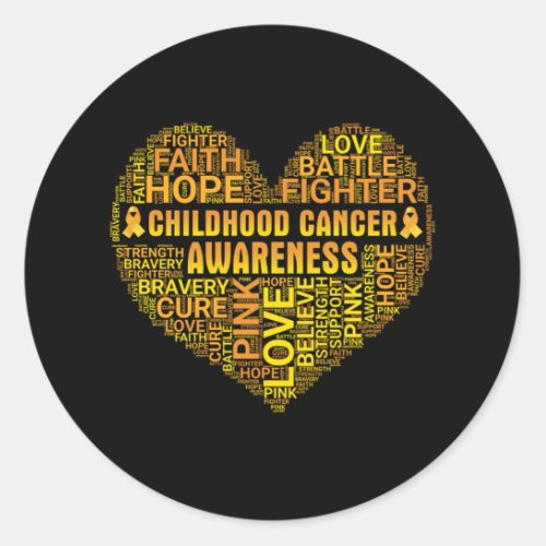 Childhood Cancer Awareness Hope Support Strong Classic Round Sticker
