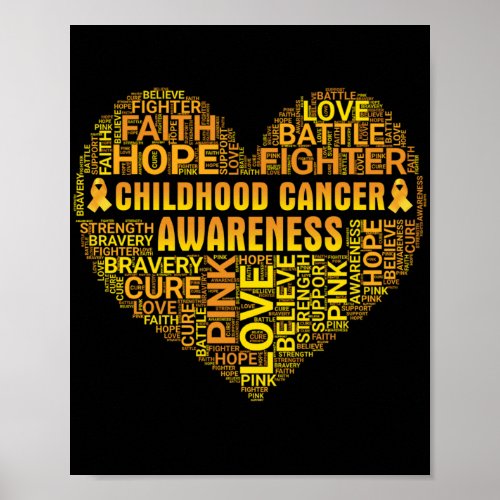 Childhood Cancer Awareness Hope Support Strong Poster