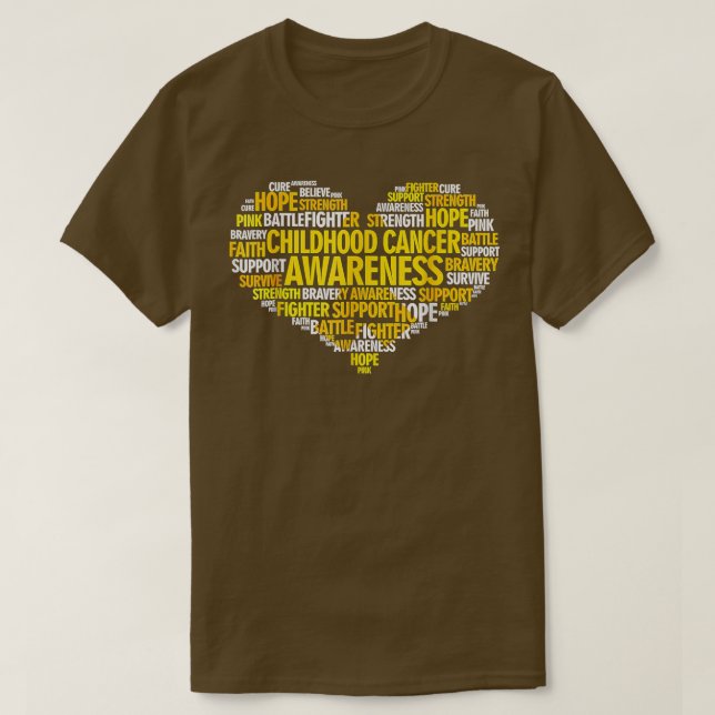 Childhood Cancer Awareness Hope Support Strong War T-Shirt (Design Front)