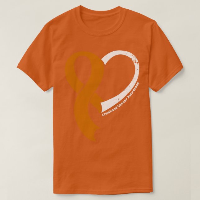 Childhood Cancer Awareness Hople Love Heart Ribbon T-Shirt (Design Front)
