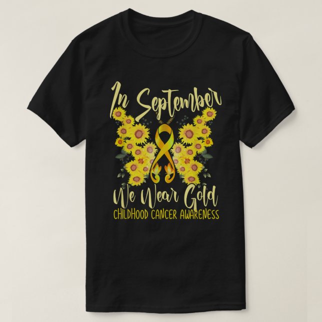 Childhood Cancer Awareness In September We Wear Go T-Shirt (Design Front)