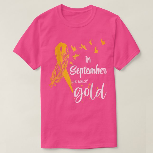 Childhood Cancer Awareness In September We Wear Ri T-Shirt (Design Front)