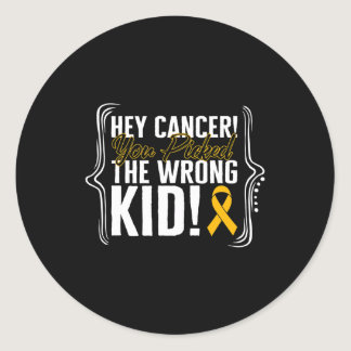 Childhood Cancer Awareness Kid Warrior Ribbon Stro Classic Round Sticker