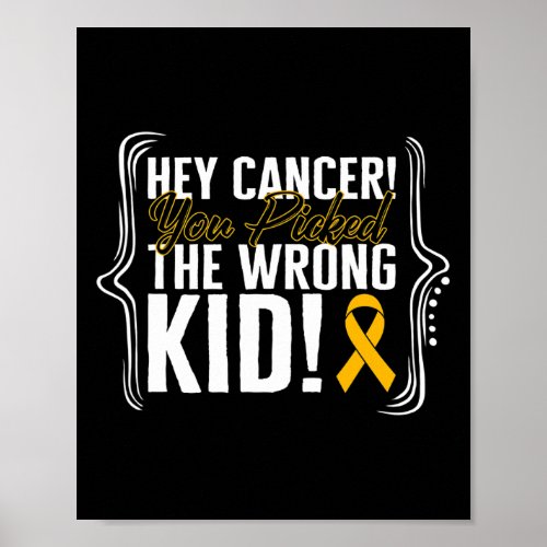 Childhood Cancer Awareness Kid Warrior Ribbon Stro Poster