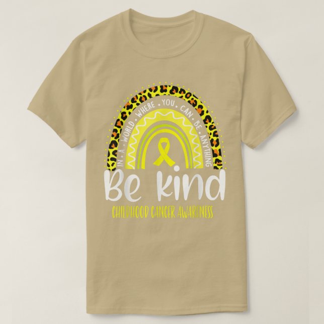 Childhood Cancer Awareness Leopard Rainbow Choose  T-Shirt (Design Front)