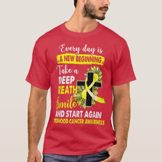 Childhood Cancer Awareness Leopard Sunflower Cross T-Shirt