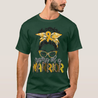 Childhood Cancer Awareness Mama Of A Warrior Messy T-Shirt