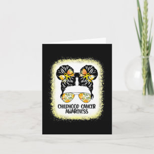 Childhood Cancer Awareness  Messy Bun Gold Ribbon  Card