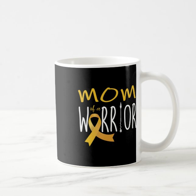 Childhood cancer awareness mom of a warrior  coffee mug (Right)