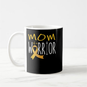 Childhood cancer awareness mom of a warrior coffee mug