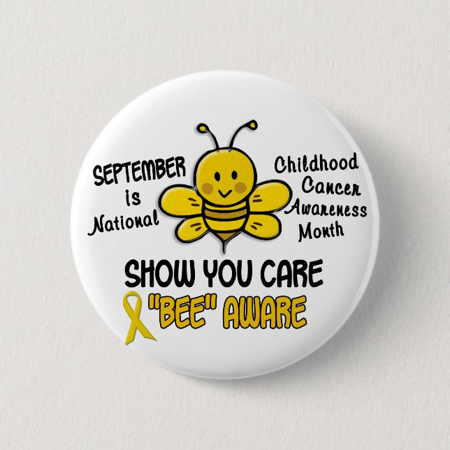Childhood Cancer Awareness Month Bee 1.1 Button (Front)