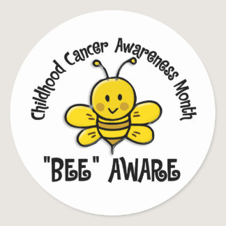 Childhood Cancer Awareness Month Bee 1.2 Classic Round Sticker
